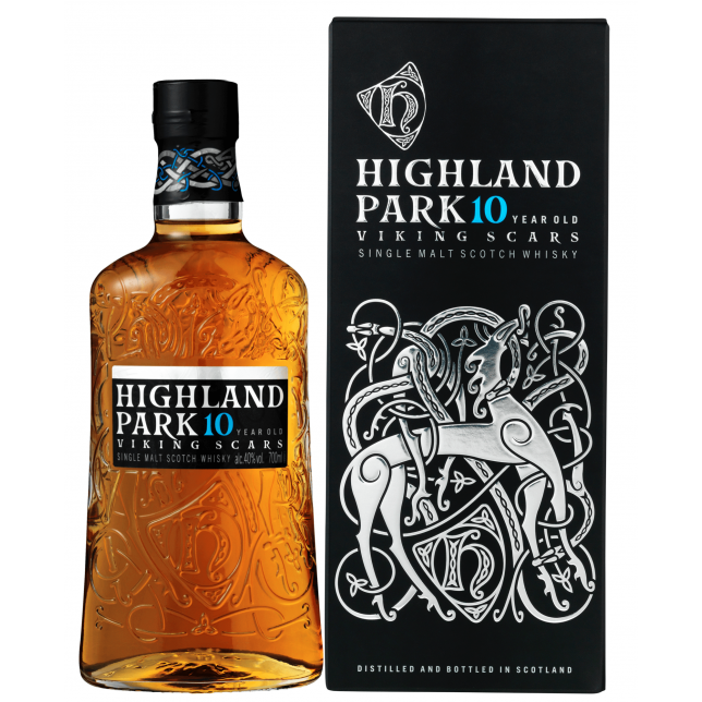 Highland Park Viking Scars 10 års Single Malt Scotch Whisky 40% 70 cl. (Gaveæske)