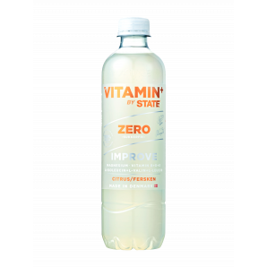 STATE Vitamin+ Improve Citrus/Fersken Sukkerfri 12x50 cl. (PET-flaske)