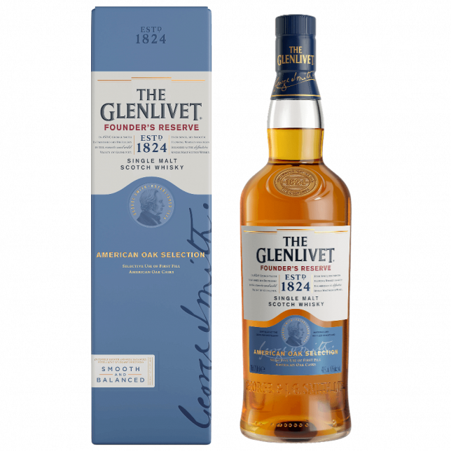 The Glenlivet Founders Reserve Single Malt Scotch Whisky 40% 70 cl. (Gaveæske)