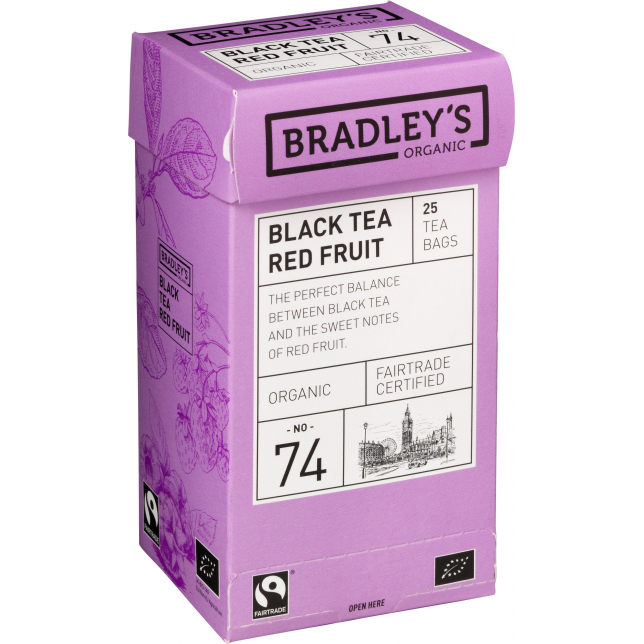 Bradley's Black Tea Red Fruit ØKO 25 stk. (tebreve)