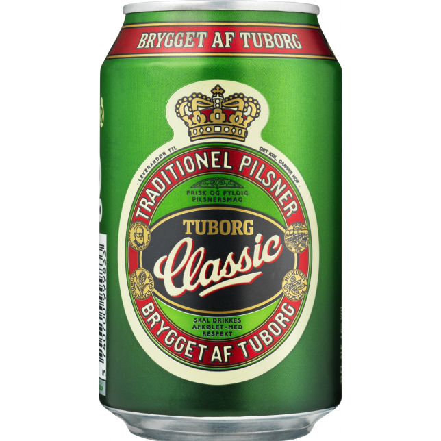 Tuborg Classic Pilsner 4,6% 24x33 cl. (dåse)