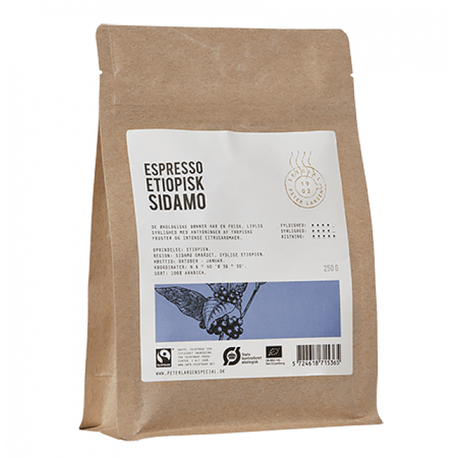Peter Larsen Special Espresso Etiopisk Sidamo ØKO 250 gr. (hele bønner)