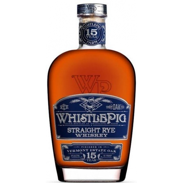 Whistle Pig 15 års Vermont Estate Oak Straight Rye Whisky 46% 70 cl.