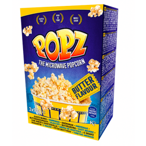Popz Extra Butter Flavour Popcorn 3 poser