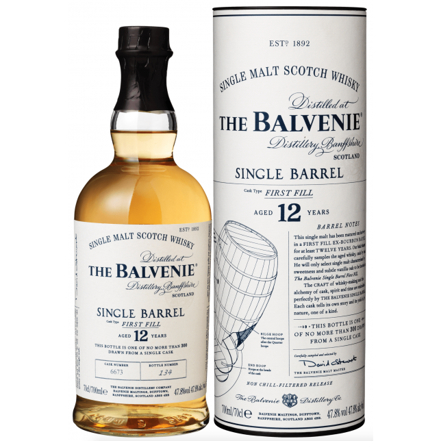 The Balvenie Single Barrel First Fill 12 års Single Malt Scotch Whisky 47,8% 70 cl. (Gaveæske)