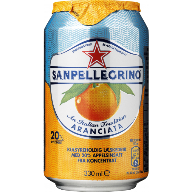 San Pellegrino Aranciata Appelsin 24x33 cl. (dåse)
